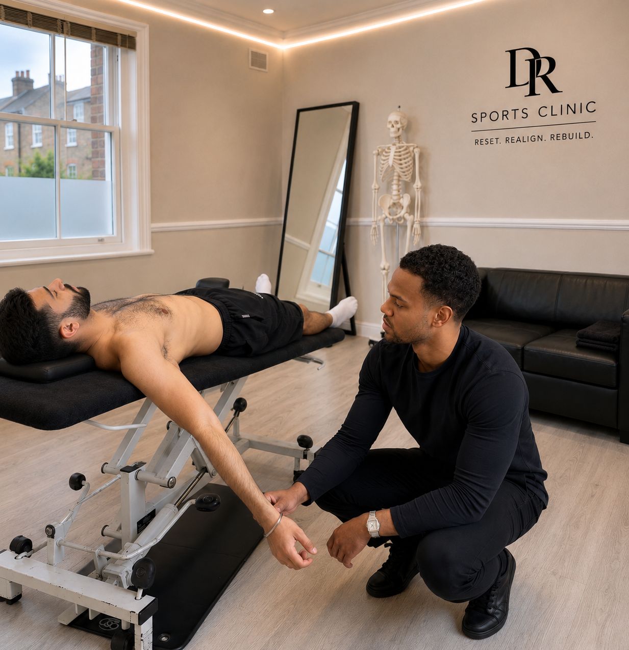 Treatment in progress at DR Sports Clinic